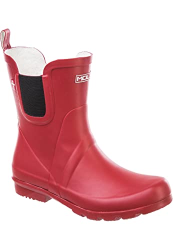 MOLS Damen Damen Gummistiefel Suburbs I Wasserdichte kurze Regenstiefel aus Naturkautschuk mit maximalem Tragekomfort 4092 Haute Red 39 von MOLS