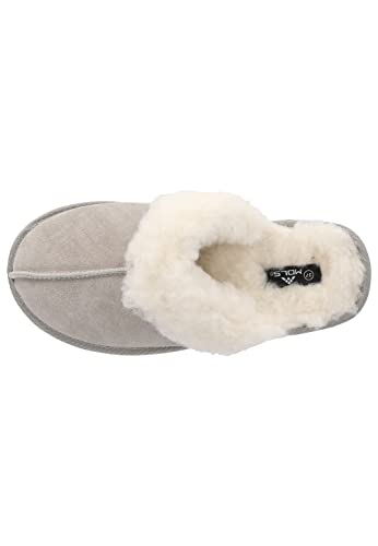 MOLS Damen Hausschuhe Tamara W Warm Leather Slipper I Hauslatschen Pantoffeln für Frauen 1060 Chateau Gray 37 von MOLS