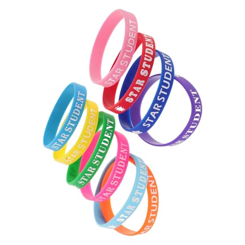 MOLUCKFU 10stücke Silikonarmbänder in Sternenform Bunt Motivationsarmbänder Zur Sternerkennung Für Schüler Gummiarmbänder Für Klassenzimmer Und Schulgruppenveranstaltungen von MOLUCKFU