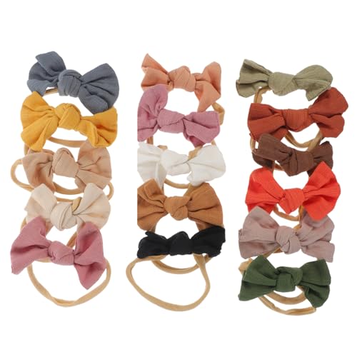 MOLUCKFU 16stücke Elastische Haargummis Mit Schleifen-design Weiche Nylon-haarbänder Für Mädchen Und Junge Mädchen Mix Farben Strapazierfähig Und Für Tägliche Frisuren von MOLUCKFU