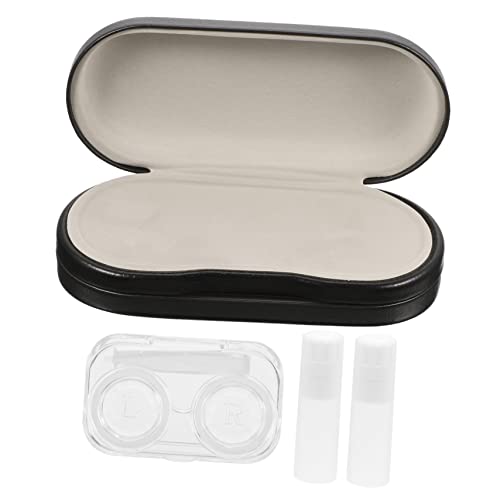 MOLUCKFU 1satz Brillenetui Mit Kontaktlinsenbox Tragbarer Doppelter Aufbewahrungsbehälter Für Brillen Und Pu-Material Und Für Und Täglichen Gebrauch von MOLUCKFU