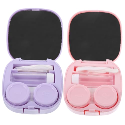 MOLUCKFU 2sätze Kontaktlinsenbehälter Aus Tragbares Linsenetui Aufbewahrungsbox Für Brillen Und Kontaktlinsen Kompakter Linsenhalter Für Reisen von MOLUCKFU