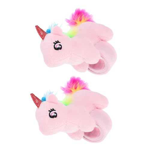 MOLUCKFU 2 Stück Einhorn Schnapparmbänder Kuschelige Armbänder für Weiche und Sichere Slap Bands Partys und Designs für Spaß von MOLUCKFU