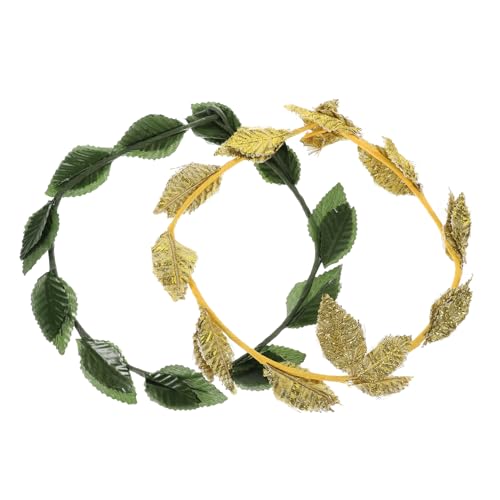 MOLUCKFU 2 Stück Römischer Lorbeerkranz Haarschmuck Teiliges Dekorativer Kopfschmuck für Damen Leichtes Komfortables Stirnband für Hochzeit Party Cosplay und Festliche Anlässe von MOLUCKFU