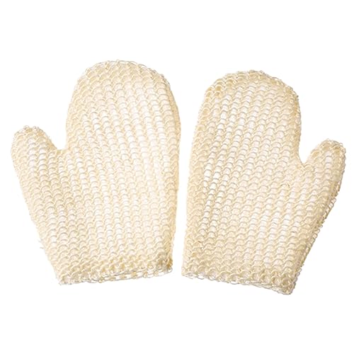 MOLUCKFU 2 Stücke Sisal Badetuch Peeling-handschuhe Badehandschuhe Für Die Pflege Trockener Und Fettiger Haut von MOLUCKFU