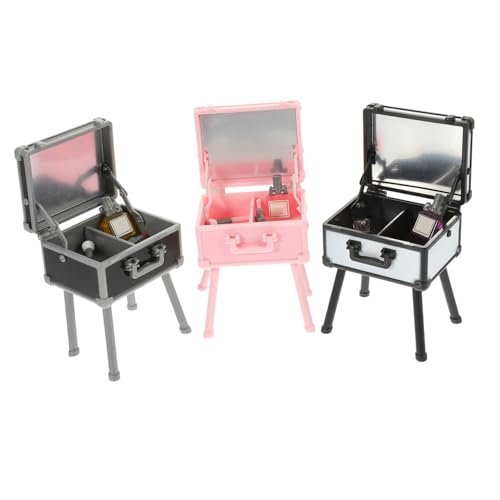 MOLUCKFU 3stücke Miniatur Box Decor Miniatur Kosmetikbedarf Puppe Haus Make-up Box von MOLUCKFU