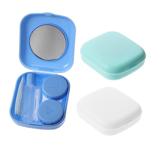 MOLUCKFU 3 Sets Augenlinsenbox Linsenetui Linsenhalter Transparentes Etui Linsenaufbewahrungsetui Augenlinsen Organizer von MOLUCKFU