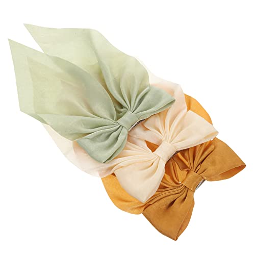 MOLUCKFU 3stücke Große Haarschleifen Für Frauen Und Mädchen Schleifen-design Haarspangen Mit Clips Haarschmuck Aus Hochwertigem Material Passend Für Hochzeiten Und Partys von MOLUCKFU