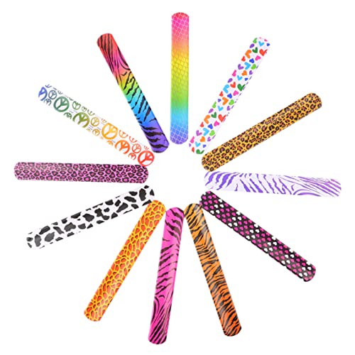 MOLUCKFU 45 Stück Teiliges Schnapparmband für Bunte Party Wrist Slap Bracelets mit Verschiedenen Mustern Einfach Anzulegen Langlebiges Material Gastgeschenke für Kindergeburtstag und von MOLUCKFU