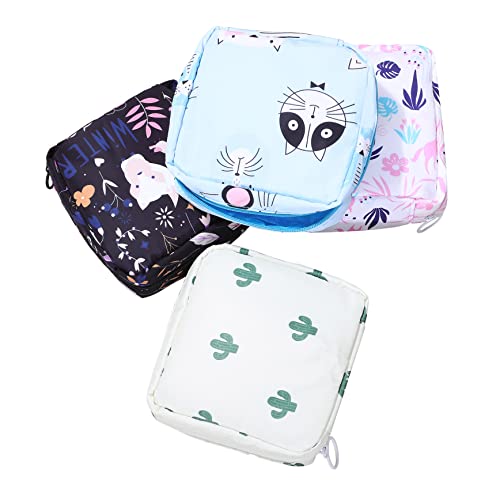 MOLUCKFU 4stücke Damenbindenbeutel Mit Reißverschluss Packung Hygienebeutel Für Damen Aufbewahrungstasche Für Damenbinden Tragbar Und von MOLUCKFU