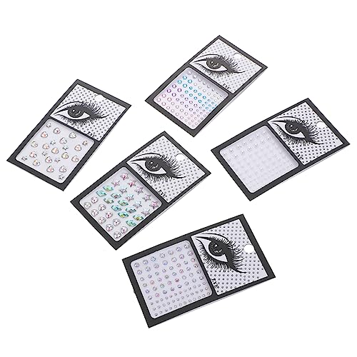 MOLUCKFU 5blätter Strass Aufkleber Für Ohren Klebeohrringe Mit Perlen Selbstklebende Edelsteine Für Kleine Mädchen Gesichtsschmuck Mit Strasssteinen Nagelstrass Für Augenbrauen von MOLUCKFU