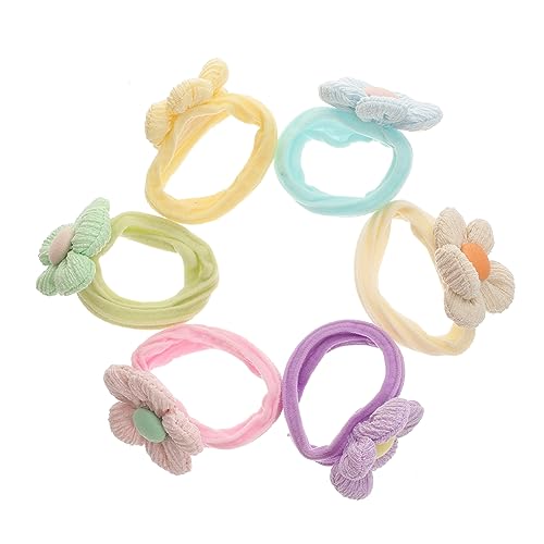MOLUCKFU 6 Stück Haargummis Für Mädchen Blumen-haarbänder Elastische Gummibänder Kleine Haarseile Passend Für Babys Mit Feinem Haar von MOLUCKFU