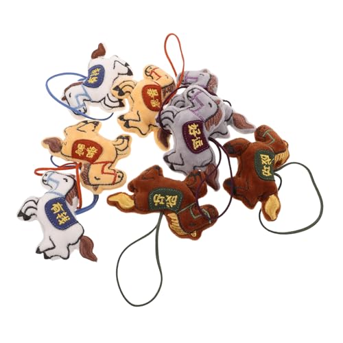 MOLUCKFU 8stücke Plüsch Pferd Taschenanhänger Cartoon Design Weicher Anhänger Für Schlüssel Auto Rucksack Heimdekoration Pferdespielzeug Charmantes Ornament Winzige Stofftiere von MOLUCKFU