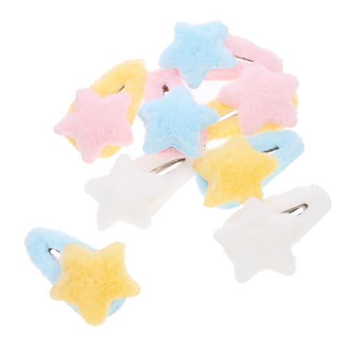 MOLUCKFU 8stücke Stern Haarclips Mädchen Haarschmuck Plüsch Haarspangen Druckknopf Zubehör Fürs Haar Süße Clip Accessoires von MOLUCKFU