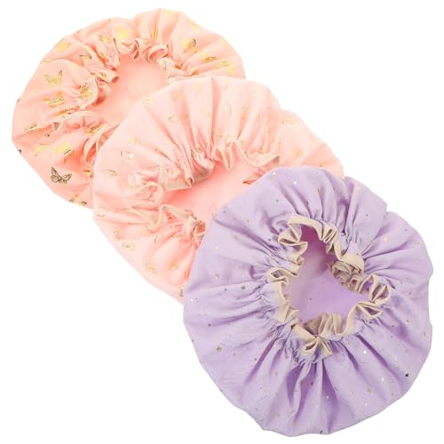 MOLUCKFU Duschhaube Für Kinder Elastischer Ohrenschutz Badehaube Mit Gummiband Passend Für Verschiedene Kopfumfänge von MOLUCKFU