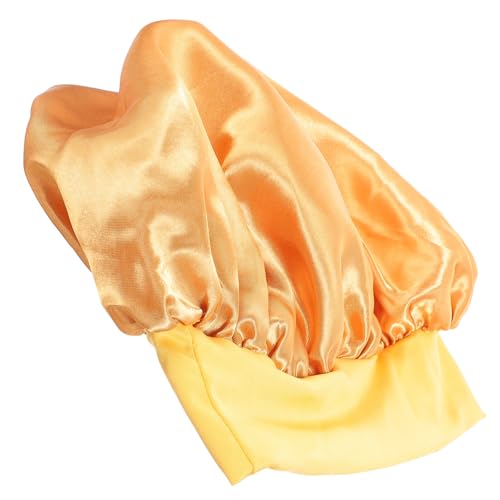 MOLUCKFU Damen Satin Schlafmütze Bequeme Haarmütze für Zuhause Elastische Badekappe Dekorative Haarhaube Schutz für Lockiges Haar von MOLUCKFU