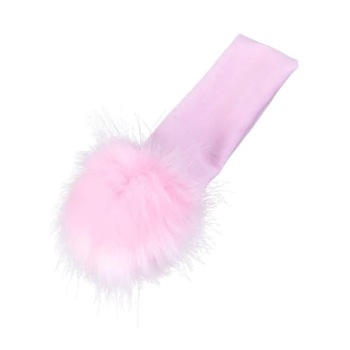 MOLUCKFU Mädchen Haarband Mit Flauschigem Ball Süßes Haardekor Für Neugeborene Und Kleinkinder Rosa Kopfschmuck Für Partys Und Feiertage Dehnbares Stirnband Für Babys Entzückendes von MOLUCKFU