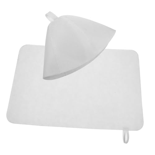 MOLUCKFU 1satz Felt Sauna Hut Und Pad Bequeme Sauna Kopfbedeckung Mit Isolierendem Kissen Für Optimale Kühlung Und Komfort Für Entspannende Saunagänge Weißes Filz von MOLUCKFU
