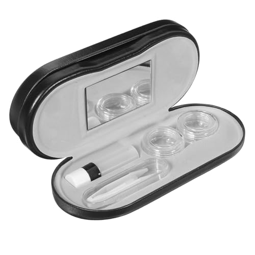 MOLUCKFU Brillenbeutel Aus Pu Und Flusenmaterialien Doppellagig Hartschalen-objektiv-Organizer Tragbar Für Zuhause Und Unterwegs Für Brillen Und Sonnenbrillen von MOLUCKFU