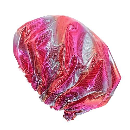MOLUCKFU Doppellagige Wasserdichte Duschhaube Für Damen Große Badekappe Für Lange Wiederverwendbar Elastisch Für Spa Und Zuhause von MOLUCKFU