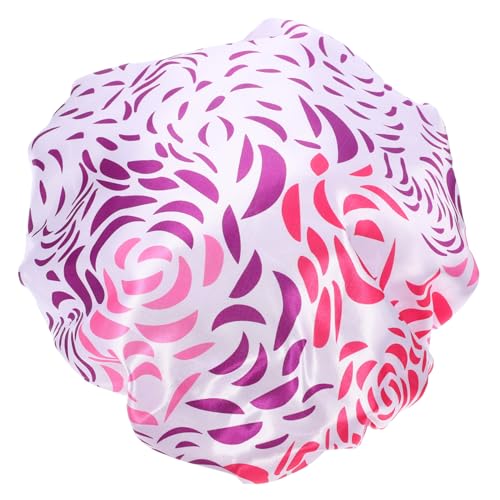 MOLUCKFU Duschhaube Für Damen Aus Satin Wiederverwendbar Elastisch Und Extra Groß Für Langes Haar Zum Baden Färben Und Pflege von MOLUCKFU
