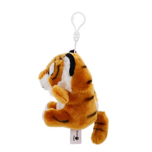 MOLUCKFU Weiches Tiger Plüschtier Münzgeldbörse mit Schlüsselanhänger und Taschenanhänger Vielseitiges für Rucksack Robustes Kuscheltier mit Feiner Verarbeitung von MOLUCKFU