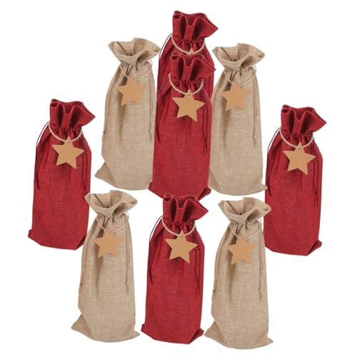 MOLUCKFU Weinbeutel-Set Mit Kordelzug Aus Sackleinen Für Weinflaschen Eleganter Verpackung von MOLUCKFU