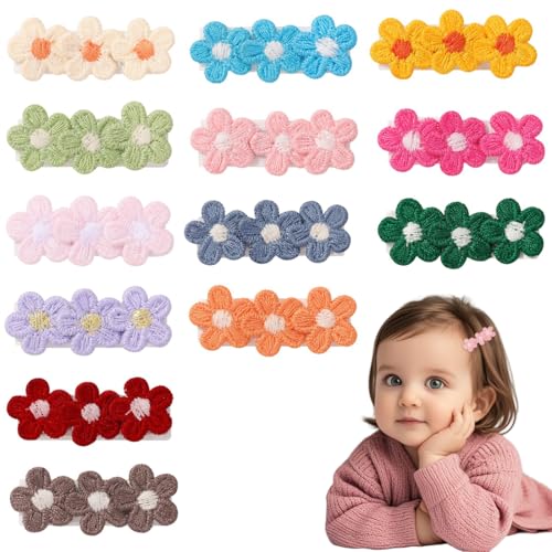 MOLZINY 13 stück Baby Mädchen Haarschleifen Baby Haarspangen Tiny Haarspangen für Neugeborene No Slip Kleinkind Mini Haarspangen Barretten Haarzubehör für Baby Feines Haar Mädchen Kleinkind von MOLZINY