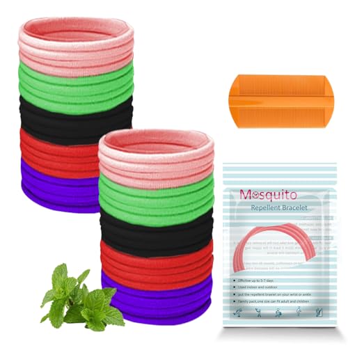 MOLZINY 40 Stück Anti Laus Haargummi Mit Extra feiner Zahnkamm gegen Kopfläuse Natürlich und Wirksam hilft Läusen Vorzubeugen Haargummi Gummiband von MOLZINY