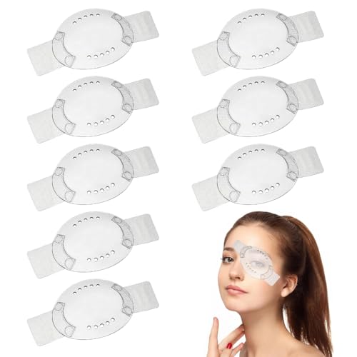 MOLZINY 8 Stück Augenschutz Transparent Augenklappen Bequeme Atmungsaktiv Augenklappe Kunststoff-Augenklappen mit kleinen Loch Pflege Augenmaske zum Schutz der Augen für Erwachsene Kinder von MOLZINY