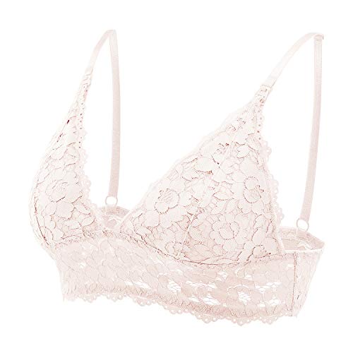 MOMANDA Damen Still BH Spitze Gepolstert Schwangerschafts BHS Ohne Bügel Rose White 70B von MOMANDA