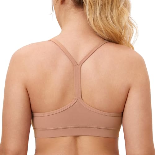 MOMANDA Damen Still Sport BH Unterstützung Y Zurück Racerback Stillen BHS Mutterschaft Gepolstert Workout Yoga Mokka-Mousse XL von MOMANDA