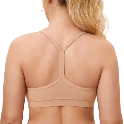 MOMANDA Damen Still Sport BH Unterstützung Y Zurück Racerback Stillen BHS Mutterschaft Gepolstert Workout Yoga Natürlich L von MOMANDA