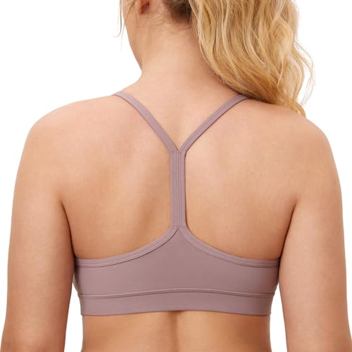 MOMANDA Damen Still Sport BH Unterstützung Y Zurück Racerback Stillen BHS Mutterschaft Gepolstert Workout Yoga Rose duftendes Lila M von MOMANDA