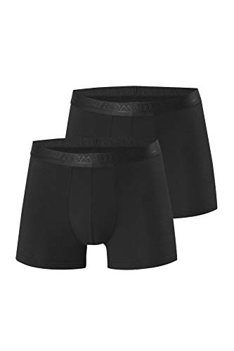 MOMANTY Boxershorts Modal Unterhosen (2er Pack) Nahtlose Seiten, Qualität Weich & Bequem Herren Unterwäsche Schwarz/Schwarz (S) von MOMANTY