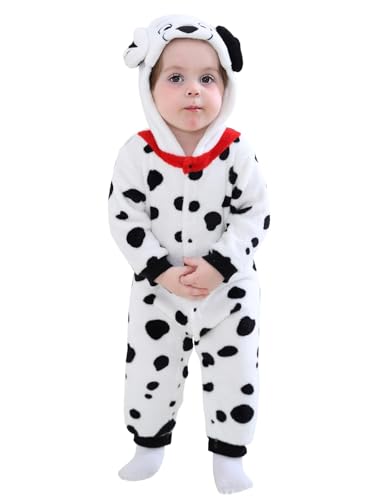 MOMBEBE COSLAND Baby Kostüm Schlafsack Mit Füßen Winter Flanell Strampler Jumpsuit (Dalmatiner, 3 Jahre) von MOMBEBE COSLAND