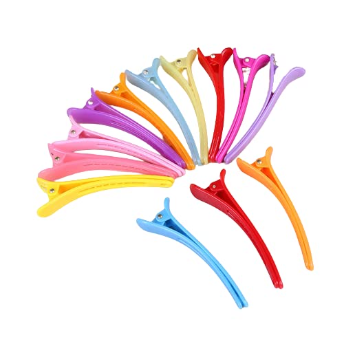 MOMISY 12 Stück Entenschnabel-Clips, Haarspangen zum Stylen, Krokodil-Haarspangen, bunte Kunststoff-Entenschnabel-Haarspangen für Frauen und Mädchen, verschiedene Farben von MOMISY