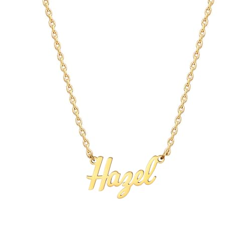 MOMOL 18 Karat vergoldete Edelstahl-Namenskette, personalisierte Namensschild-Halskette für Damen, Small, Vergoldet, Kein Edelstein MOMOL 18 Karat vergoldete Edelstahl-Namenskette, personalisierte Namensschild-Halskette für Damen, Small, Vergoldet, Kein Edelstein von MOMOL