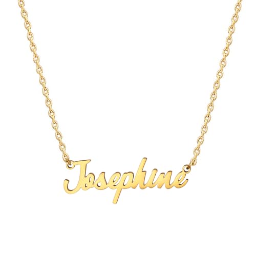 MOMOL 18 Karat vergoldete Edelstahl-Namenskette, personalisierte Namensschild-Halskette für Damen, Small, Vergoldet, Kein Edelstein MOMOL 18 Karat vergoldete Edelstahl-Namenskette, personalisierte Namensschild-Halskette für Damen, Small, Vergoldet, Kein Edelstein von MOMOL