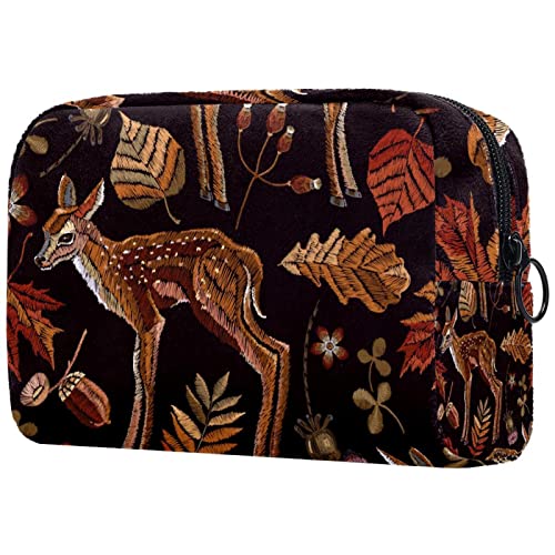 Forest Deer Herbstlaub Make-Up Pinsel Beauty Bag Organizer Kosmetiktasche von MOMOLOA