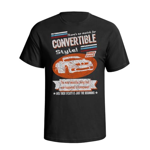 2004 SLK Convertible Retro Style Mens Organic Cotton T-T-Shirts Hemden Car Gift Eco Black Black(Large) von MOMYXCJQ