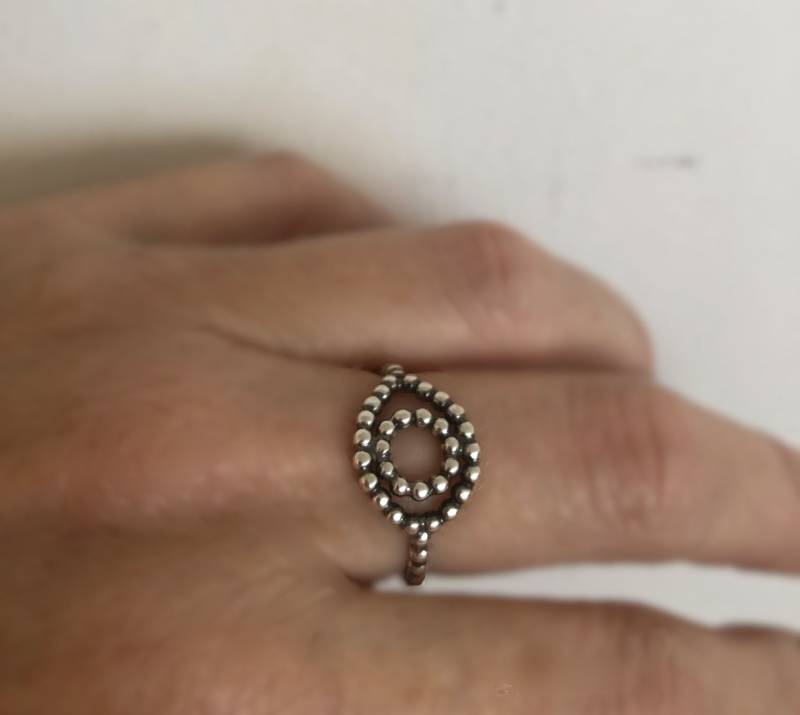 Handgefertigte Sterling Silber Evil Eye Ring 2.2 Mm, Alle Größen von MOMandPOM