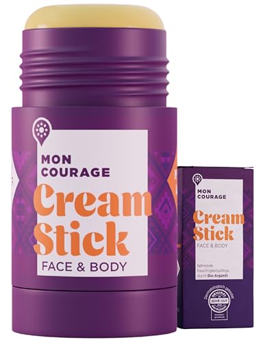 MON COURAGE Cream Stick [DERMATEST SEHR GUT] 3in1 Feuchtigkeitscreme - Vereint Gesichtscreme, Lippenpflege und Handcreme - Moisturizer Face Care & Body Cream - Bodylotion Stick für sofort weiche Haut von MON COURAGE