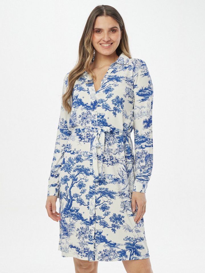 MONACO blue WEEKEND Shirtkleid Longbluse Figurumspielend im Alloverdruck von MONACO blue WEEKEND
