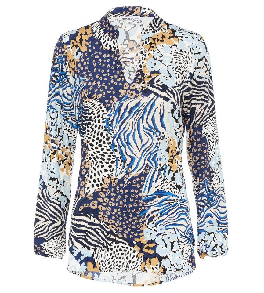 MONACO blue Blusenshirt Druckbluse figurumspielend mit Animalprint von MONACO blue