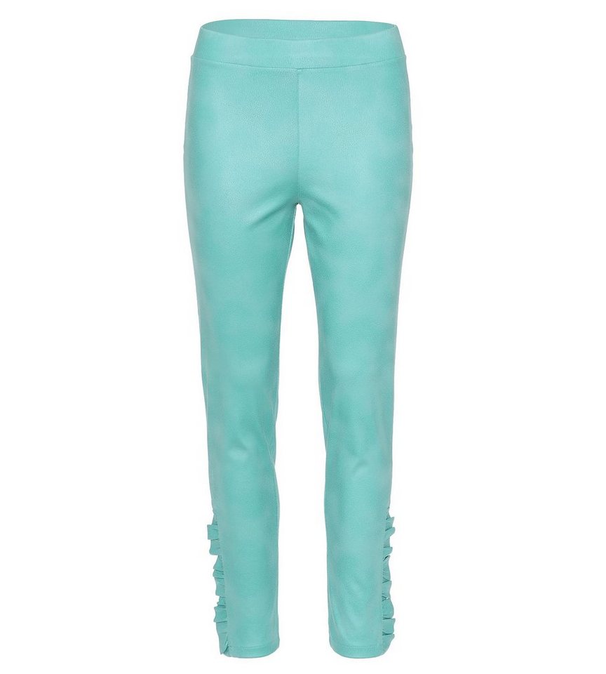 MONACO blue Lederimitathose Leggings koerpernah mit Rüschensaum von MONACO blue