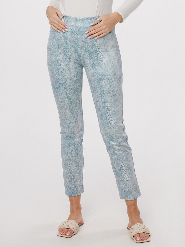 MONACO blue Lederimitathose Schlupfhose Körpernah in Jeansoptik von MONACO blue