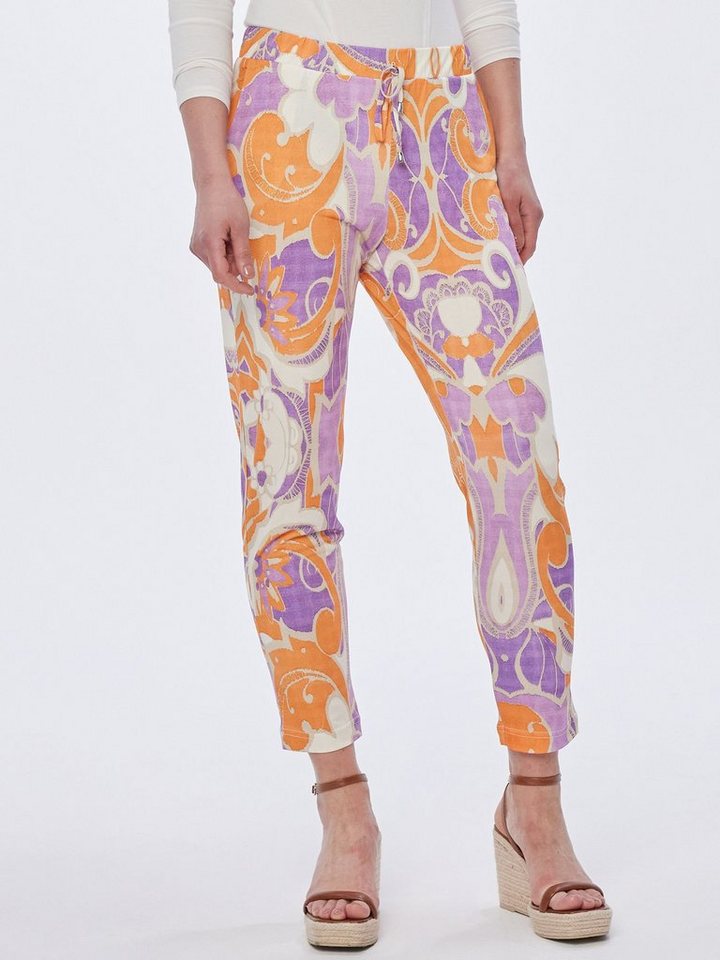 MONACO blue Stoffhose Jerseyhose figurumspielend mit Digitaldruck von MONACO blue