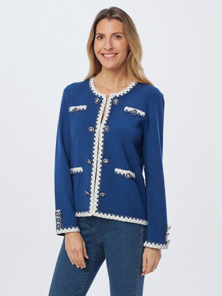 MONACO blue Strickjacke Cardigan koerpernah mit Häkeldetails von MONACO blue