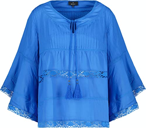 MONARI 3/4 Arm Bluse mit Spitzen Bluse in Blau, Größe 36 von MONARI